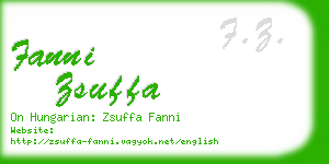 fanni zsuffa business card